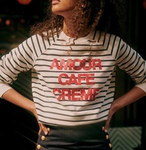 NWT  Sezane Amore Café Crème Sweatshirt Size XS